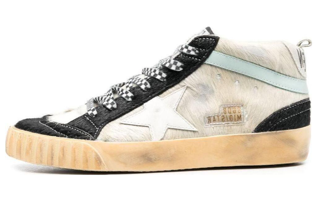 (Women) Golden Goose Mid Star 'Beige Black Distressed' GWF00122.F003295.11211