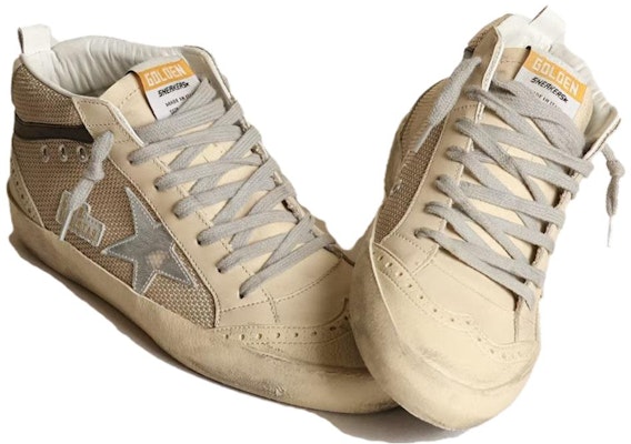 (W) Golden Goose Mid Star 'Beige Fashion' Wanita Beige Sneakers GWF00122.F003398.15383 Order (W) Golden Goose Mid Star 'Beige Fashion' Wanita Beige Sneakers GWF00122.F003398.15383