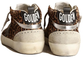 Golden Goose Mid Star 豹紋 中筒 滑板鞋 女款 米色 Shop Golden Goose Mid Star 豹紋 中筒 滑板鞋 女款 米色