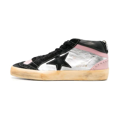 (W) Golden Goose Mid Star 'Black Silver Pink'