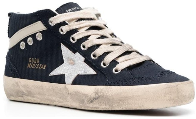 (W) Golden Goose Mid Star 'Hitam Putih' GWF00122.F004528.50778 Order (W) Golden Goose Mid Star 'Hitam Putih' GWF00122.F004528.50778