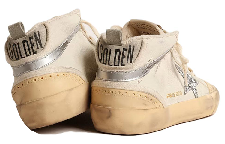 Shop (W) Golden Goose Mid Star 'Beige Coklat Distressed' GWF00122.F004530.82285