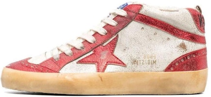 (Women) Golden Goose Mid Star 'Distressed Cream Red' GWF00122.F004250.15308 (Women) Golden Goose Mid Star 'Distressed Cream Red' GWF00122.F004250.15308