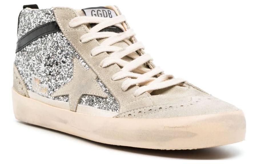 Lookbook (W) Golden Goose Mid Star 'Ante Brillante Gris-Tan Plateado' High-Top. GWF00122.F004554.70211