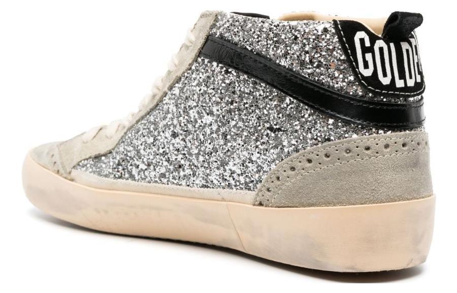Shop (W) Golden Goose Mid Star 'Ante Brillante Gris-Tan Plateado' High-Top. GWF00122.F004554.70211