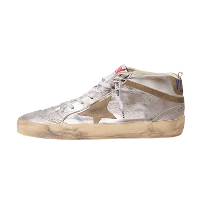 (W) Golden Goose Mid Star 'Metallic Silver'