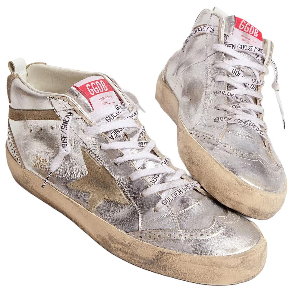 Lookbook (W) Golden Goose Mid Star ''Metallic Zilver'' sneakers GWF00122.F002794.70216