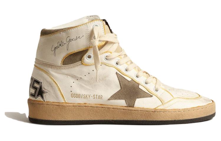 Order Golden Goose Sky-Star 皮革 圓頭繫帶 中筒 板鞋 女款 白色