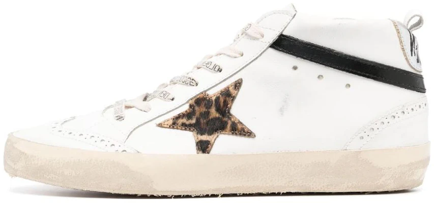 Golden Goose 小牛皮織布 圓頭繫帶 中筒 休閒鞋 女款 白色 Buy Golden Goose 小牛皮織布 圓頭繫帶 中筒 休閒鞋 女款 白色