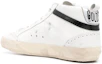 Lookbook Golden Goose 小牛皮織布 圓頭繫帶 中筒 休閒鞋 女款 白色