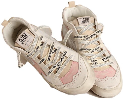 (W) Golden Goose Mid Star 'Putih Perak Merah Jambu' GWF00123.F004527.82283 Lookbook (W) Golden Goose Mid Star 'Putih Perak Merah Jambu' GWF00123.F004527.82283