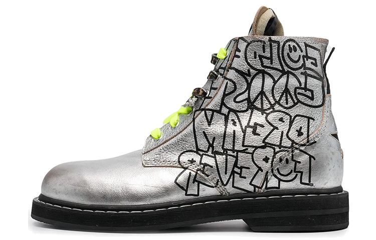 (Women) Golden Goose Mid Star Sneaker 'Silver Graffiti' GWF00187.F001200.60246