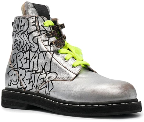 (Women) Golden Goose Mid Star Sneaker 'Silver Graffiti' GWF00187.F001200.60246 Order (Women) Golden Goose Mid Star Sneaker 'Silver Graffiti' GWF00187.F001200.60246