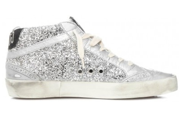 Order (Women) Golden Goose Mid Top Sneaker 'Metallic Silver' GWF00122.F004156.70260