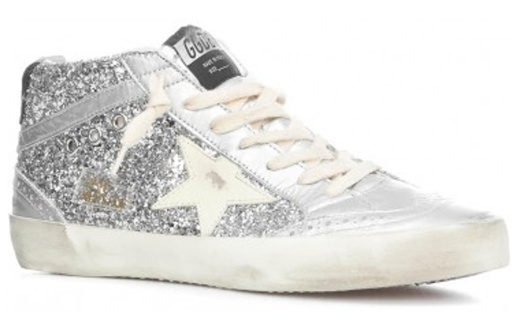 Lookbook (Women) Golden Goose Mid Top Sneaker 'Metallic Silver' GWF00122.F004156.70260