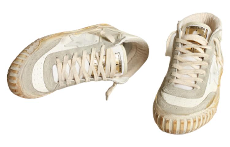 Lookbook Golden Goose 皮革 休閒 中筒 板鞋 女款 白灰