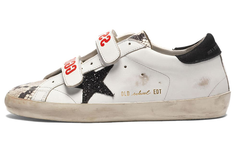 (Women) Golden Goose Old School 'Snake Print White with Black Heel' G35WS206.B1