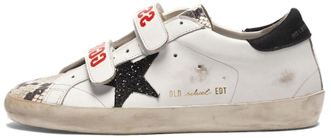 (Women) Golden Goose Old School 'Snake Print White with Black Heel' G35WS206.B1 (Women) Golden Goose Old School 'Snake Print White with Black Heel' G35WS206.B1