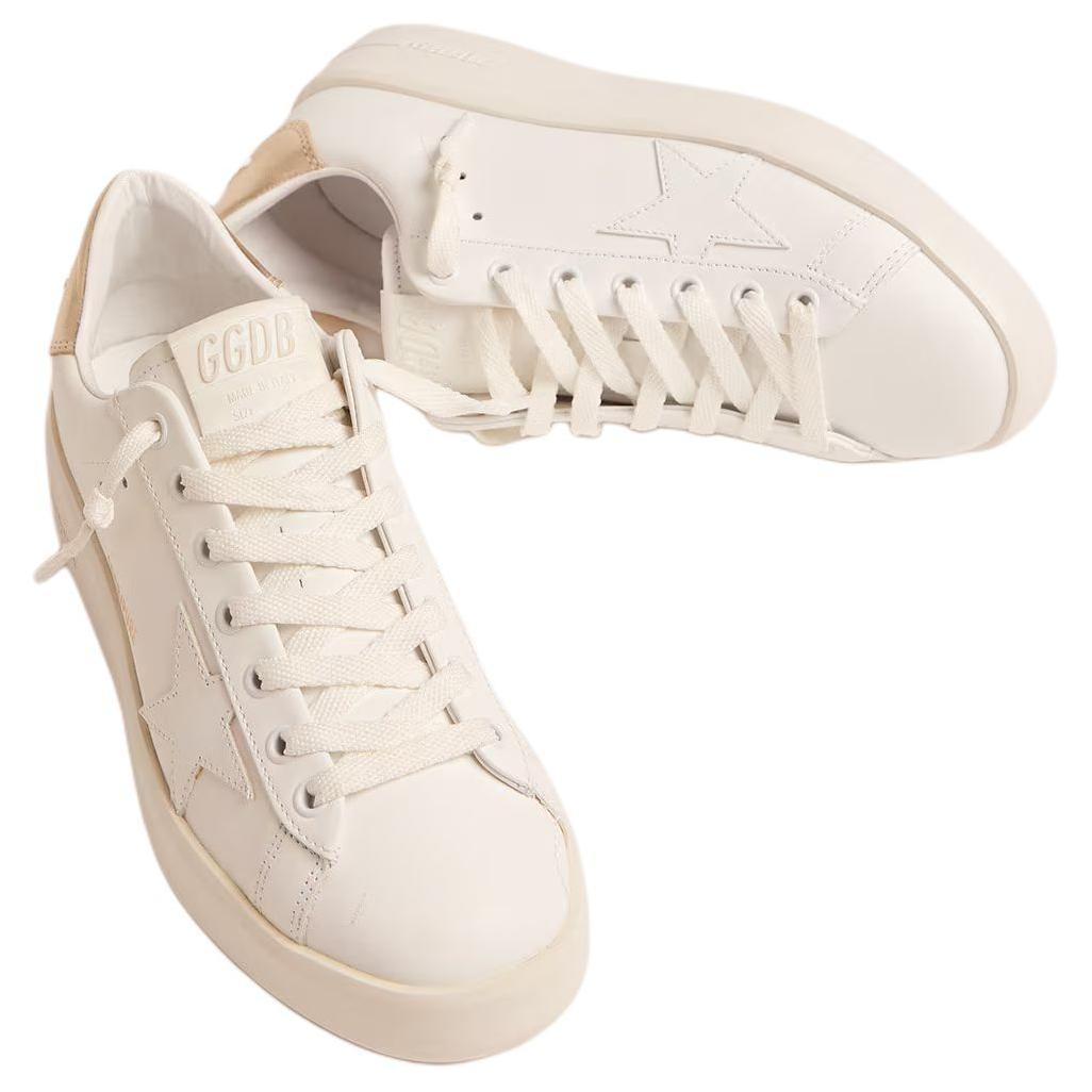 Shop (W) Golden Goose Purestar ''Blanc Or'' sneakers GWF00124.F000465.10272