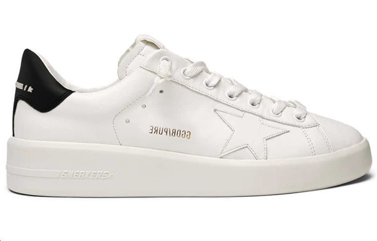 Order (W) Golden Goose Purestar '白色皮革黑色后跟' G36WS603.A3