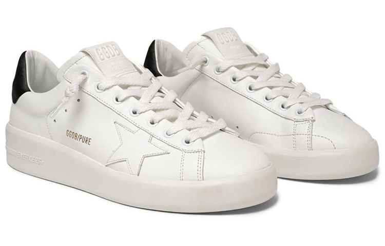 Shop (W) Golden Goose Purestar '白色皮革黑色后跟' G36WS603.A3