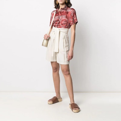 (W) Golden Goose Kemeja Lengan Pendek Paisley Merah. GWP00725P00037340383 Lookbook (W) Golden Goose Kemeja Lengan Pendek Paisley Merah. GWP00725P00037340383