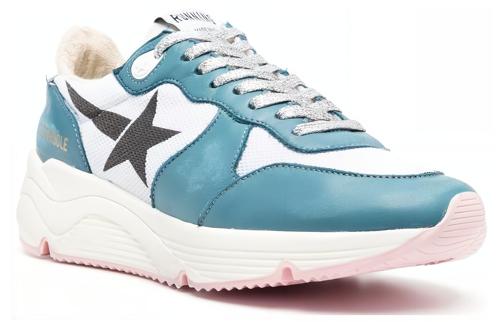 Lookbook (W) Golden Goose Running ''Blaue Low-Top Leder Sneaker'' GWF00215.F004738.82354