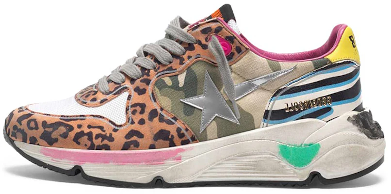 (Women) Golden Goose Running Sole 'Camo Leopard Yellow Heel Distressed' G36WS963.N7 Buy (Women) Golden Goose Running Sole 'Camo Leopard Yellow Heel Distressed' G36WS963.N7