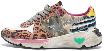 (Women) Golden Goose Running Sole 'Camo Leopard Yellow Heel Distressed' G36WS963.N7 (Women) Golden Goose Running Sole 'Camo Leopard Yellow Heel Distressed' G36WS963.N7