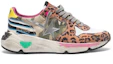 Order (Women) Golden Goose Running Sole 'Camo Leopard Yellow Heel Distressed' G36WS963.N7