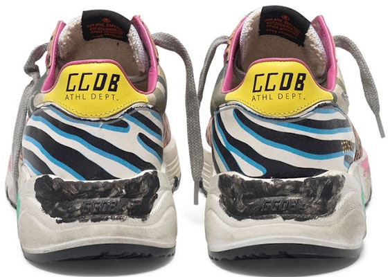 金鵝 Running Sole 皮革混合動物紋 女款運動鞋 迷彩豹紋黃尾 做舊款 Lookbook 金鵝 Running Sole 皮革混合動物紋 女款運動鞋 迷彩豹紋黃尾 做舊款