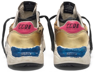 (W) Golden Goose Running Sole 'Talón Dorado Leopardo Gris Desgastado' G35WS963.H9 Shop (W) Golden Goose Running Sole 'Talón Dorado Leopardo Gris Desgastado' G35WS963.H9