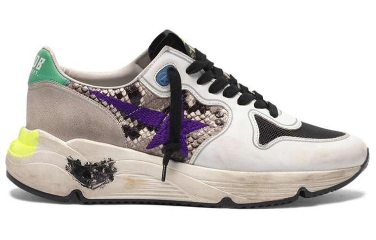 Order 金鵝 Running Sole 紫色刺繡星星運動鞋 女款 白色 做舊款