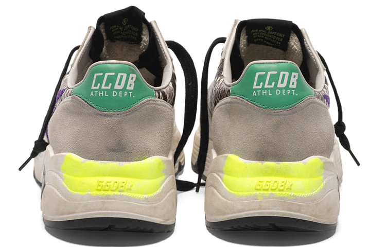 Shop 金鵝 Running Sole 紫色刺繡星星運動鞋 女款 白色 做舊款