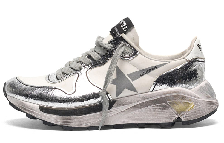 Buy (W) Golden Goose 跑步鞋 '银色做旧白色皮革' G36WS963.A6