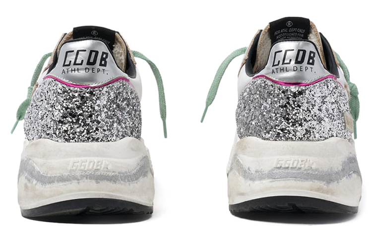Lookbook (Women) Golden Goose Running Sole 'Silver Glitter Star' G36WS963.N3
