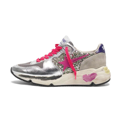 (W) Golden Goose Running Sole 'Silver Sequins'