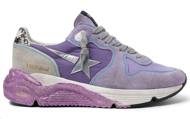 (Women) Golden Goose Running Sole 'Silver Sparkle Star Purple Distressed' G36WS963.N9 Order (Women) Golden Goose Running Sole 'Silver Sparkle Star Purple Distressed' G36WS963.N9