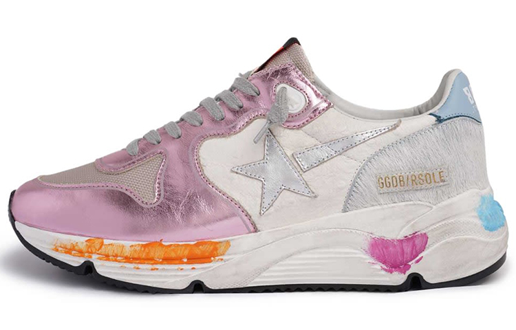 (Women) Golden Goose Running Sole 'Silver Star Pink Blue Tail' G36WS963.M4