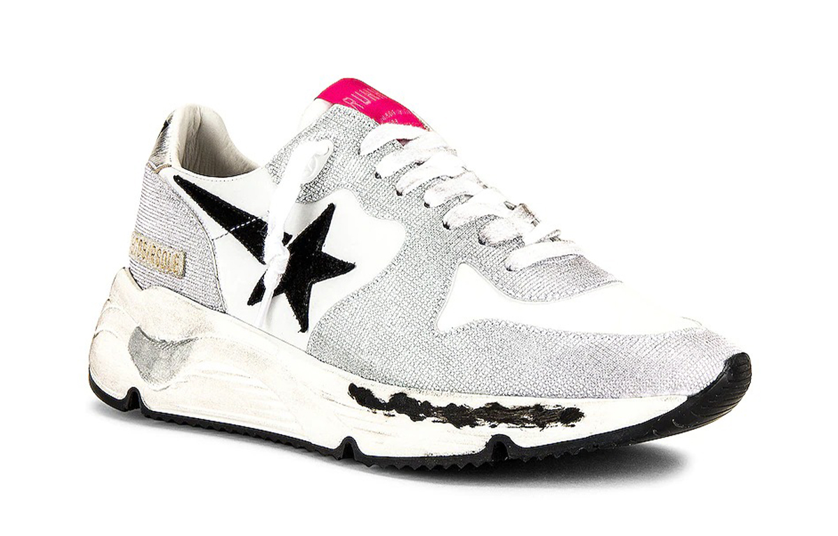 Lookbook (Women) Golden Goose Running Sole 'Silver White Distressed' GWF00126.F001058.70159