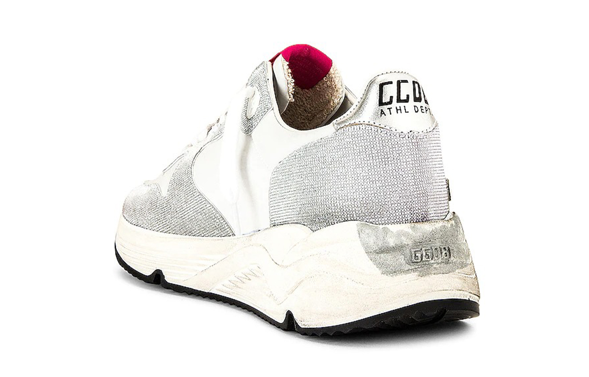 Purchase (Women) Golden Goose Running Sole 'Silver White Distressed' GWF00126.F001058.70159