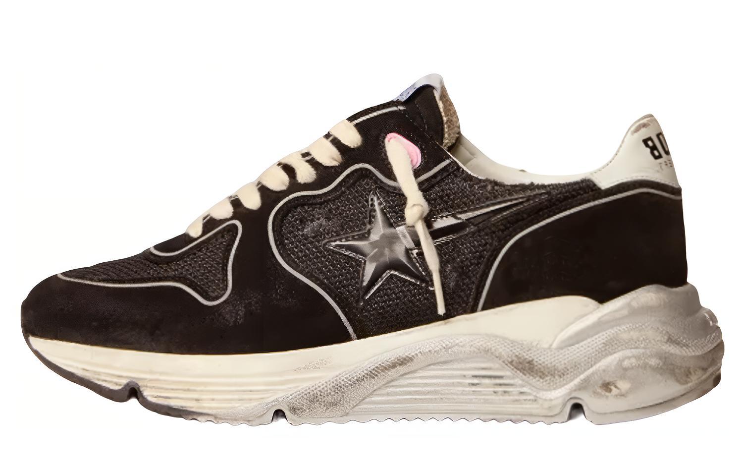 (Women) Golden Goose Running Sole Black Distressed Low-top Casual Sneakers. GWF00126.F002654.80203