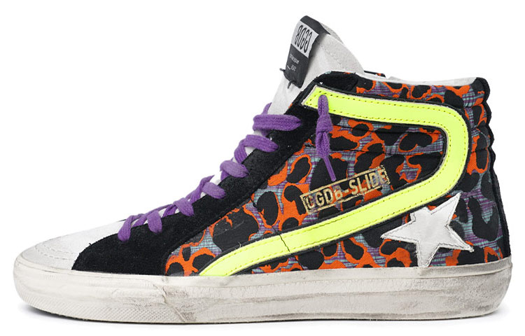 (Women) Golden Goose Slide 'Black Orange Leopard' GWF00115.F001386.80971