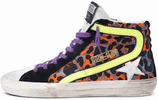 (Women) Golden Goose Slide 'Black Orange Leopard' GWF00115.F001386.80971 (Women) Golden Goose Slide 'Black Orange Leopard' GWF00115.F001386.80971