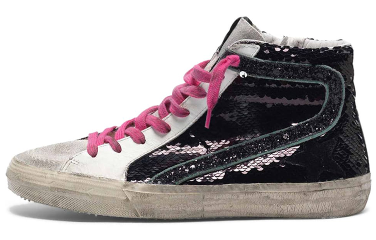 (Women) Golden Goose Slide 'Black White Grey Tail' G36WS595.A91