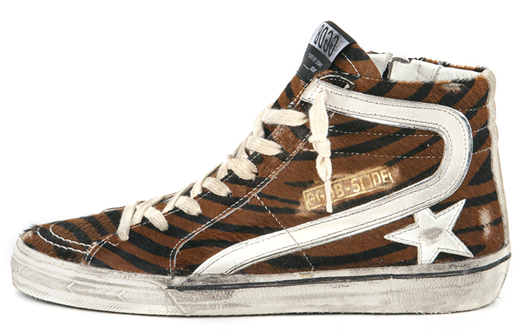 (Women) Golden Goose Slide 'Brown Zebra' GWF00115.F004184.82177