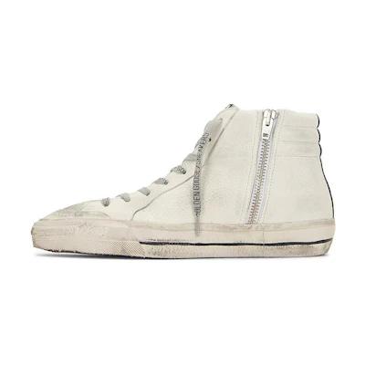 (W) Golden Goose Slide 'Distressed White Leather'