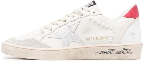 (Women) Golden Goose Slide 'Distressed White Red' GWF00117.F004717.82343 (Women) Golden Goose Slide 'Distressed White Red' GWF00117.F004717.82343
