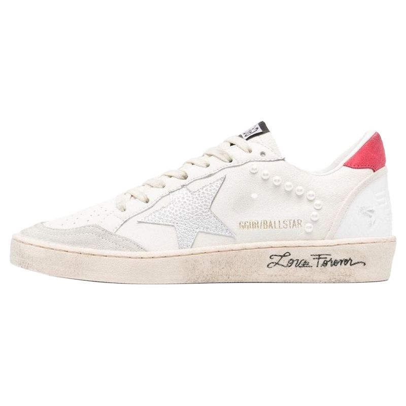 (Women) Golden Goose Slide 'Distressed White Red' GWF00117.F004717.82343