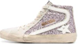 Buy Golden Goose Slide 皮革 拉鍊 亮片金蔥 防滑耐磨 高筒 滑板鞋 女款 紫白